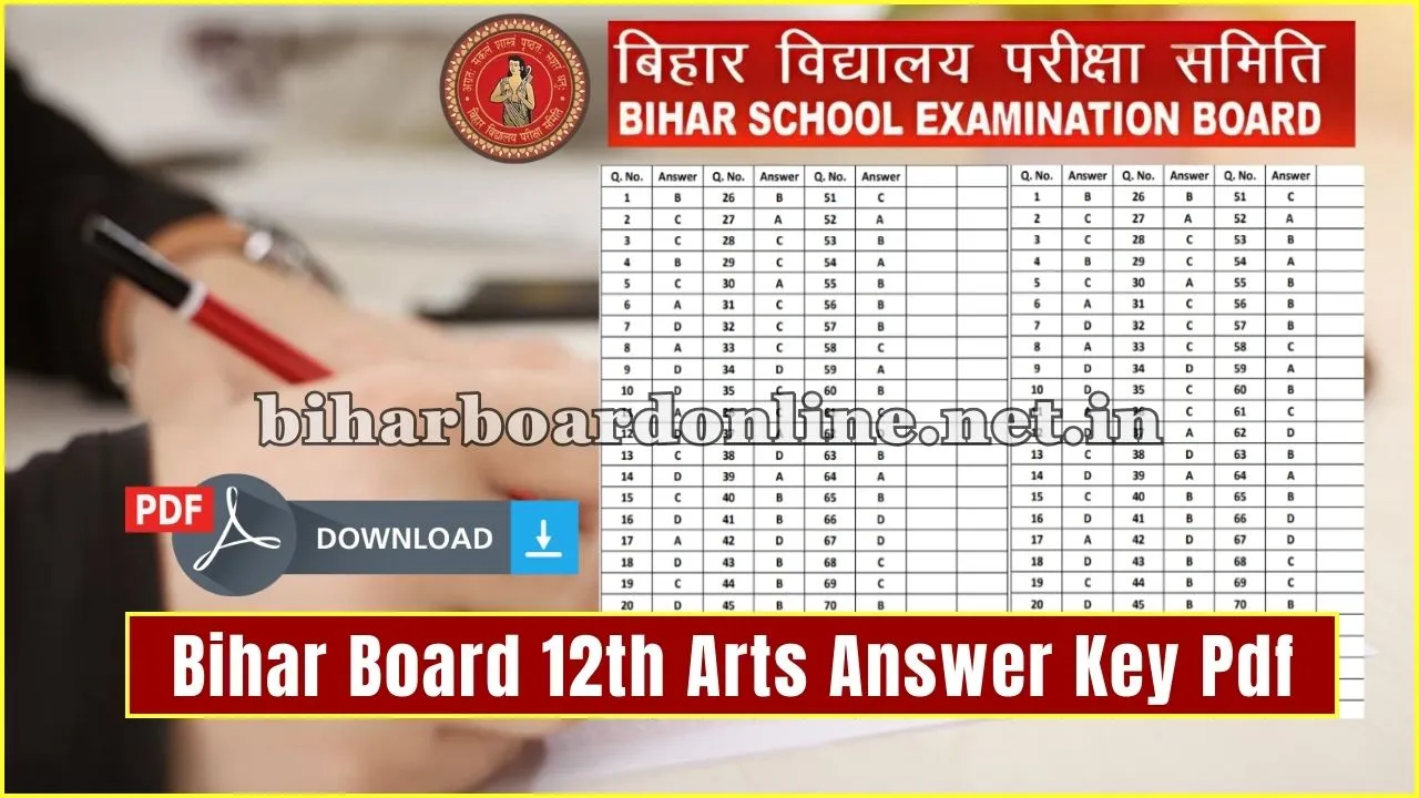 Bihar Board 12th Arts Answer Key Pdf