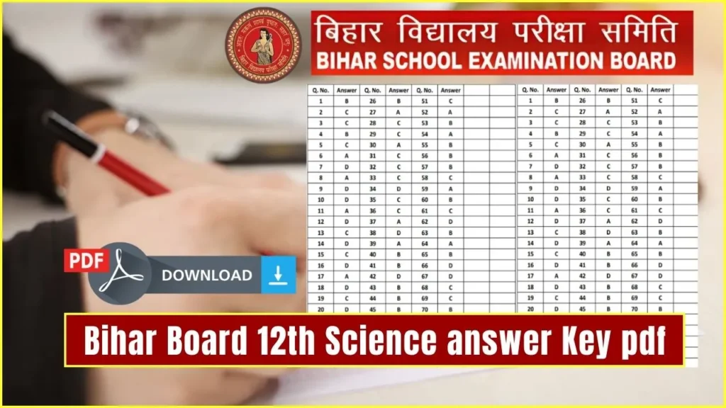 Bihar Board 12th Science Answer Key 2024