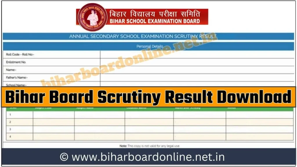 Bihar Board Scrutiny Result 2024